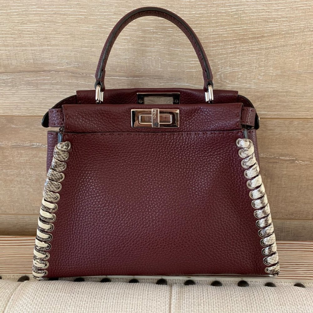 * SOLD* FENDI Medium Python-Trimmed Peekaboo Bag